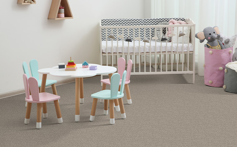 beige carpet in kid nursery